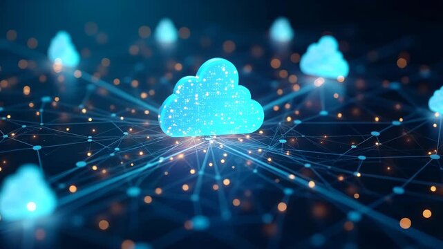 Efficient Cloud Connectivity: Seamless Integration & Rapid Data Transfer for Modern Digital Infrastructures - Empower Innovation with Reliable Wireless Networking | Photo Stock Concept