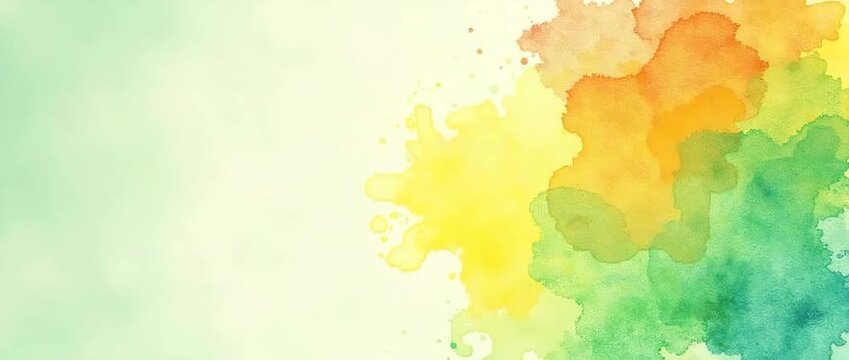 Vibrant watercolor texture splash tropical colors greens yellows oranges concept as Vibrant watercolor texture featuring a splash of tropical colors including greens yellows and oranges evoking a live