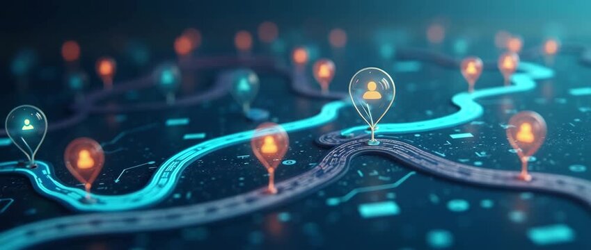 Photo Realistic Roadmap Icon for Infographics: A Versatile Design with Copy Space to Effectively Convey Complex Information and Strategic Insights in Visual Formats