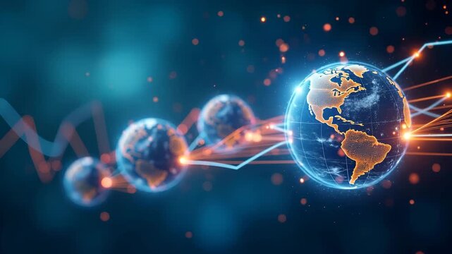 Dynamic Visual of Trade Deficit Adjustments: Strategic Fiscal Reforms & Market Interventions for Economic Balance - Photo Stock Concept with Left Space