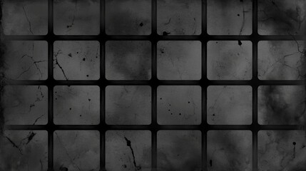 Naklejka premium A black and white image of a grid with cracks and stains.