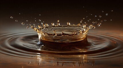 Stunning liquid splash frozen in time, creating a beautiful crown shape with dynamic droplets
