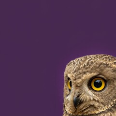 Obraz premium Close-up of a Tawny Owl with Intense Yellow Eyes