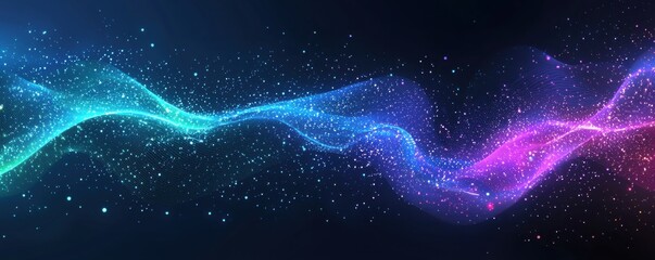 Abstract digital wave with futuristic glowing particles and dynamic colors
