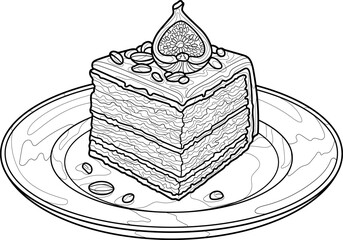 chocolate cake vector illustration