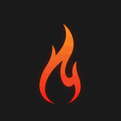 Stylized Orange and Red Flame Graphic Design Element.
