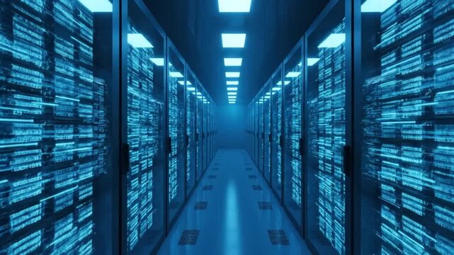 Inside the Digital Core A Journey Through a Futuristic Data Center and Server Room