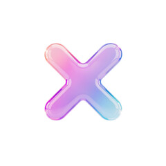 Colorful Gradient X Shape on White Background, Abstract Art, Digital Illustration