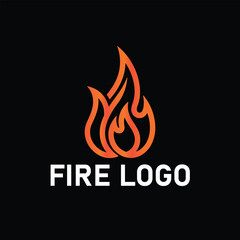 new stylish line fire logo design