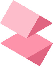 Abstract geometric composition in shades of pink, representing overlapping planes and modern design