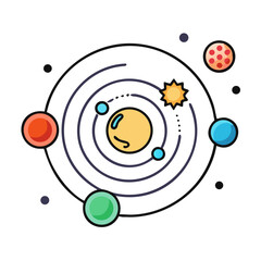 Obraz premium astronomical sun system vector icon