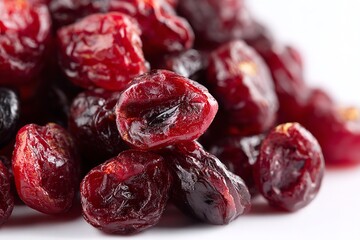 Close-Up of Dried Cranberries Arranged in a Pattern Against a Contrasting Background Highlighting Texture and Vibrant Red Color