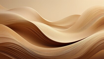 abstract wave art design beige background flowing lines modern minimalist style website banner