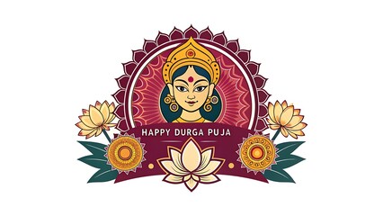Durga Puja: Goddess Durga Illustration for Festive Designs