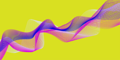 Abstract background of colorful wavy lines, a smooth and artistic design with a flowing pattern of blue and pink light. Abstract modern background with flowing wave design and fine lines and halftone 