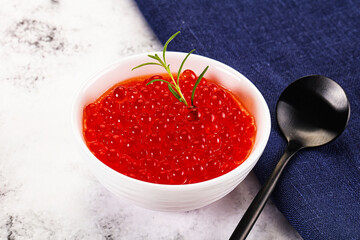 Luxury red caviar salmon fish