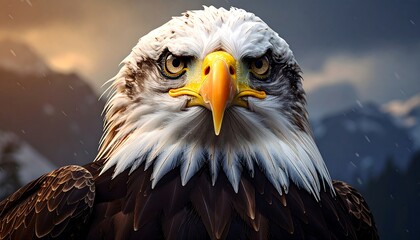 Bald eagle, focused gaze