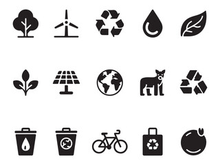 Minimal Ecology & Nature Symbols – Renewable Energy Icon Pack