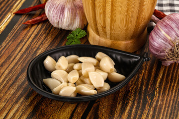 Tasty aroma marinated garlic cloves