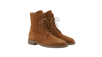 Stylish pair of brown suede boots, perfectly presented.