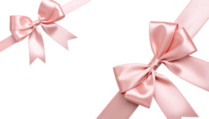 Beautiful pink ribbon bow illustration isolated on white background