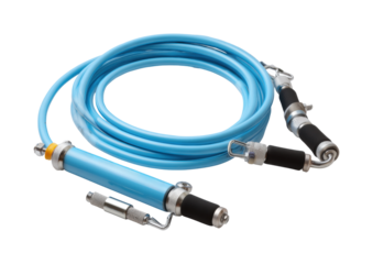 Using a blue hydraulic hose for industrial applications workshop