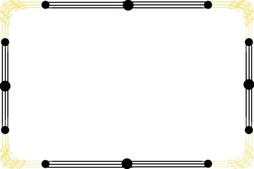 Simple Frame, Unique Photo Frame, Unique Border Frame with White Background, Black and Yellow Frame