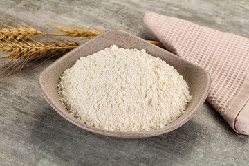 Wheat flour for cooking in the bowl
