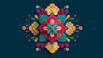 Colorful mandala flower made from a paper for a creative craft vector illustration
