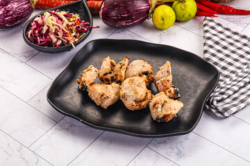 Afgani chicken kebab with white marinade