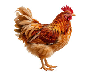 Colorful Rooster Standing Proudly with Detailed Feather Texture