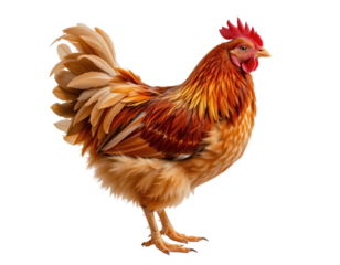 Colorful Rooster Standing Proudly with Detailed Feather Texture