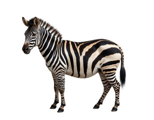 Realistic Zebra Illustration with Striking Black and White Stripes