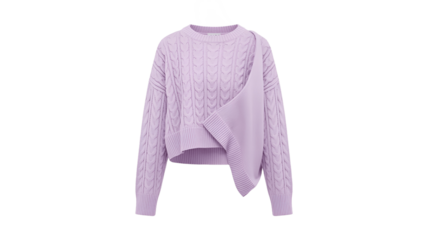Elegant light purple sweater with an unique design.