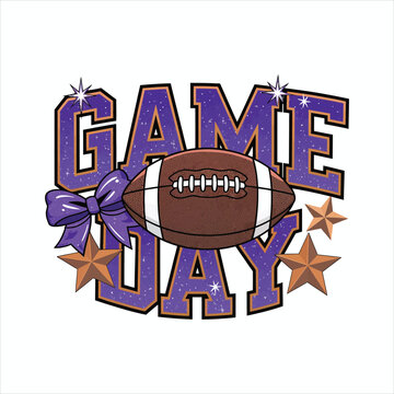 Game Day Football Bow Stars Design