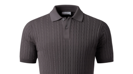 Stylish charcoal polo shirt, perfect for fashion and clothing designs.