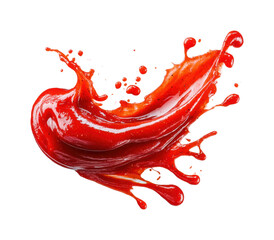 Dynamic splash of red sauce culinary food