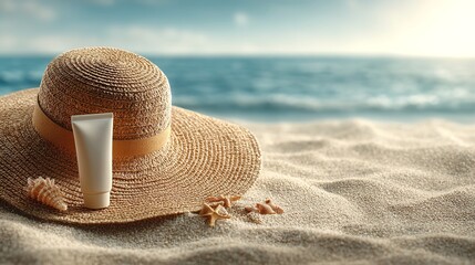 Beach Vacation Essentials: Sun Hat, Sunscreen, and Seashells