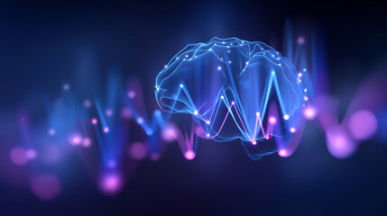 An advanced digital interface filled with glowing neural networks and shifting machine learning graphs AI driven data analysis unfolding as predictive insights emerge in radiant