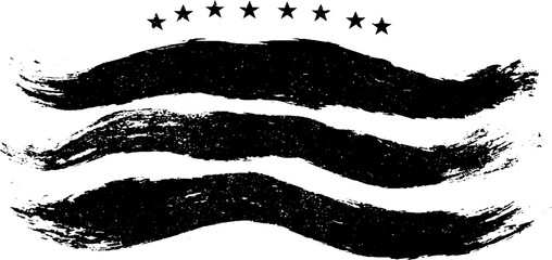 Grunge black and white brushstroke flag design for posters and art projects