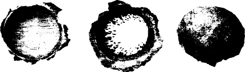 Grunge black and white circles with distressed texture for urban art design