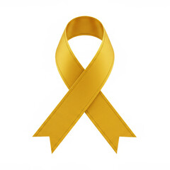 Golden Ribbon Symbolizing Awareness and Support