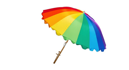 Colorful rainbow umbrella isolated on transparent background