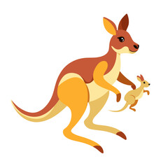 Jumping Kangaroo Vector Art