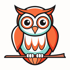 Wise Owl on Branch Vector