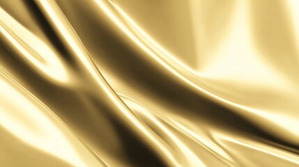 Fototapeta premium Crumpled shiny golden material with reflective properties, soft yet glossy texture,