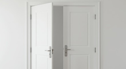 Open white interior door against a neutral wall.