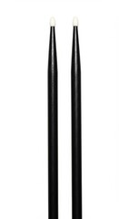 Black Drumsticks with White Tips on White Background