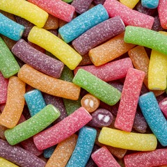 Colorful Sugared Candies in a Heap