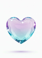 Iridescent Heart Gemstone with Faceted Surfaces